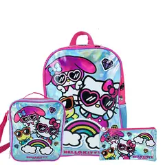SCOOL - SET MOCHILA HELLO KITTY OFICIO ESPALDA LONCHERA CARTUCHERA OFERTA