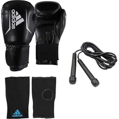 ADIDAS - KIT DE BOXEO ADULTO BLACK/WHITE 14 OZ