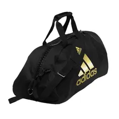 ADIDAS - BOLSA DE BOXEO 2 EN 1 NYLON BLACK/GOLD M