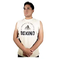 ADIDAS - CAMISETA BOXEO S/MANGA COMMUNITY 21 WHITE/BLACK L