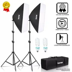 INTERLUD - Kit Iluminación SoftBox con Parantes Profesional FYI260011