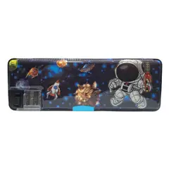 GENERICO - Cartuchera Astronauta Azul Imantada con Tajador