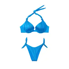 VICTORIA'S SECRET - TRAJE DE BAÑO COMPLETO AZUL CON PUSH UP VICTORIAS SECRET