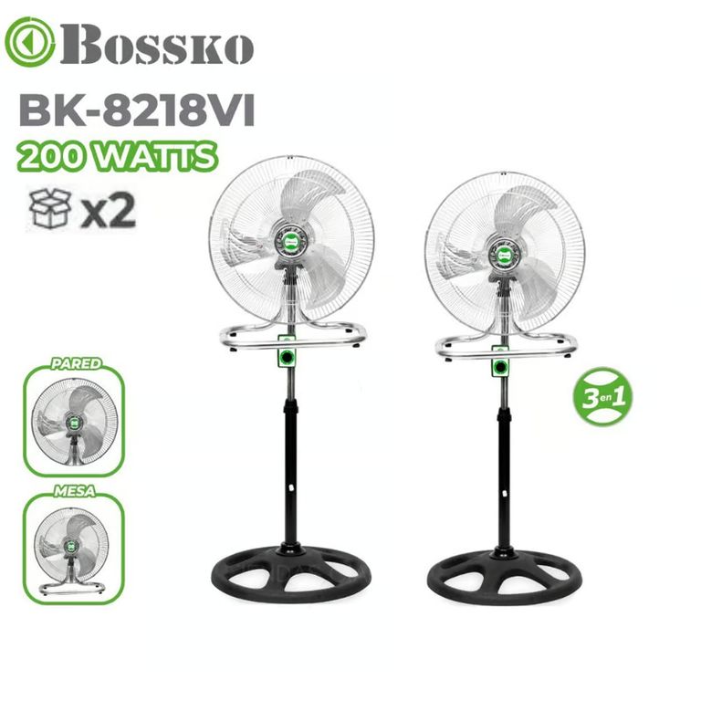 Ventilador 3 en 1 BK-8218VI Metal (X2 Unidades)