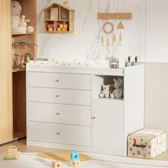 GENERICO - Comoda Cambiador de Bebe Armado Inthi Blanco Muebles Gaudi