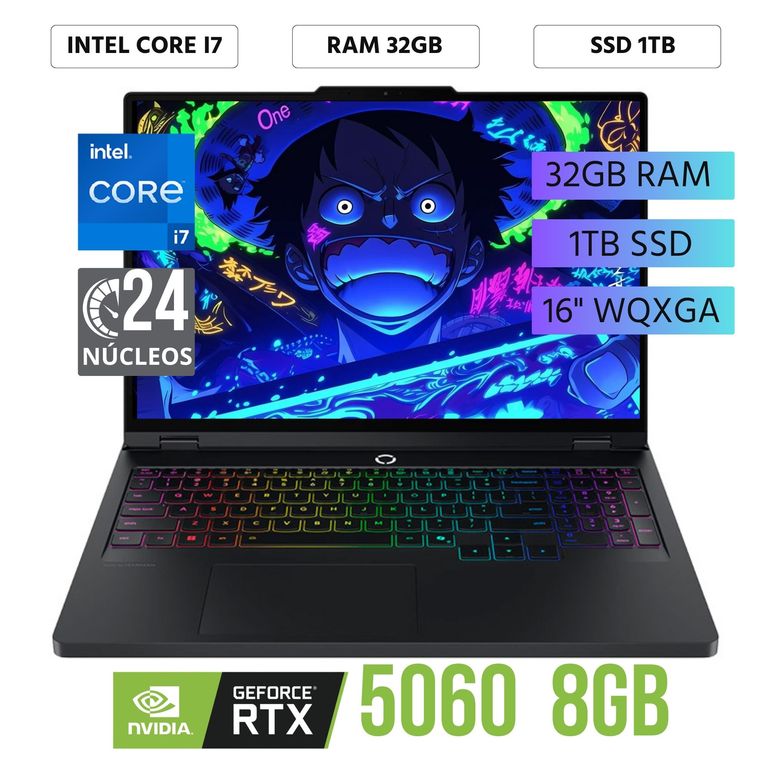 Laptop Legion Pro 5 16IRX10 Intel Core i9 14900HX Ram 32Gb SSD 1Tb RTX 5060 8Gb FreeDos