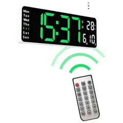 GENERICO - Reloj de Pared Digital Grande LED con Control Alarma + Temperatura Mes