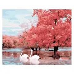 GENERICO - Kit Pintura al Oleo Paint By Number Lago de Los Cisnes