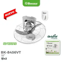 BOSSKO - Ventilador Techo Motor Silencioso 50 Wats Orbital BK-8456VT