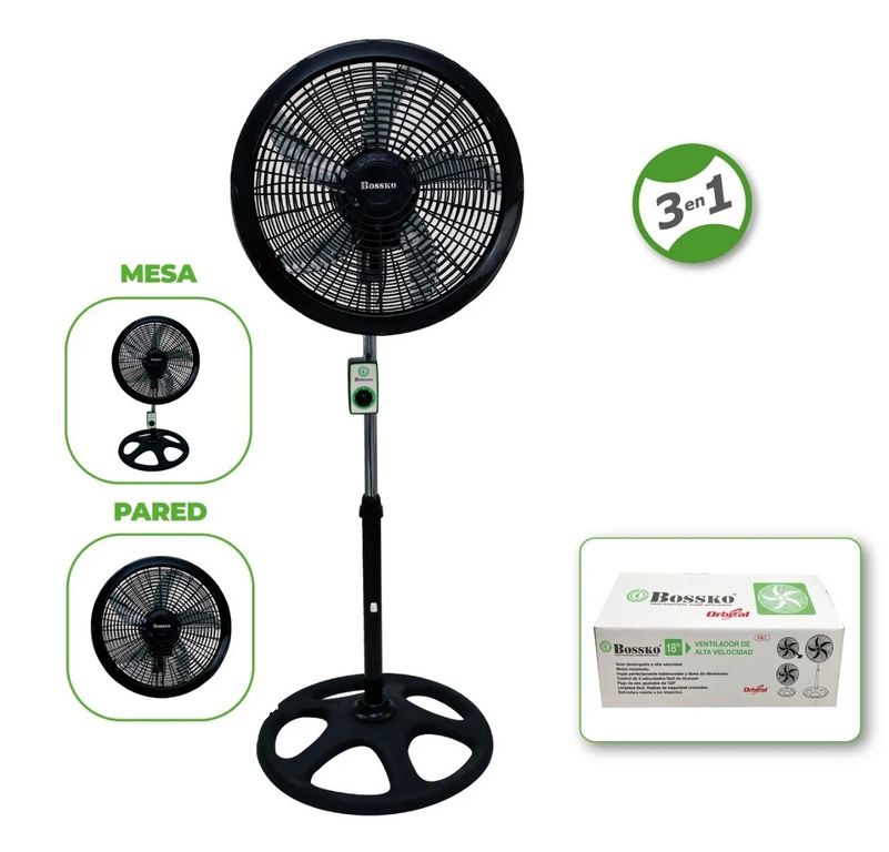 Ventilador BK-8233VO de 18" 250W Negro - Paquete de 2 Unidades