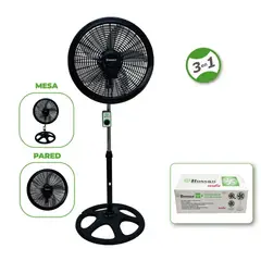 BOSSKO - Ventilador BK-8233VO de 18" 250W Negro - Paquete de 2 Unidades