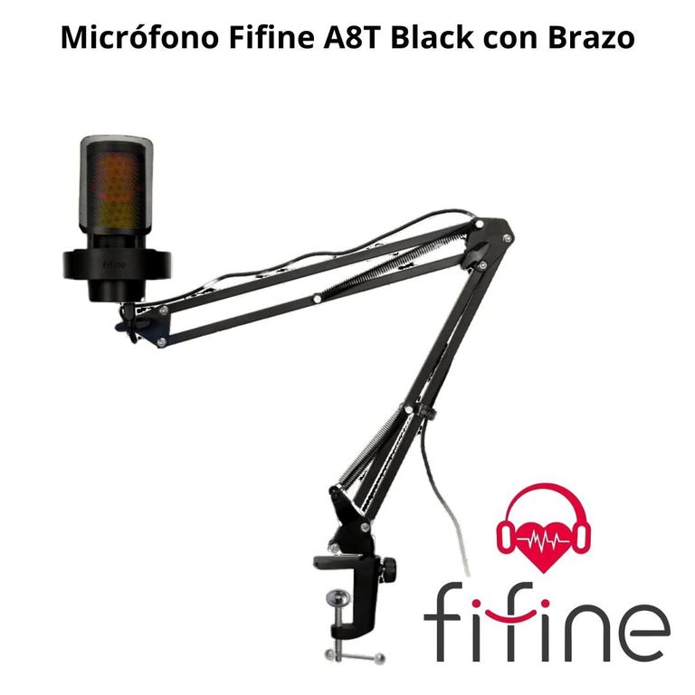 Micrófono A8T Black con Brazo