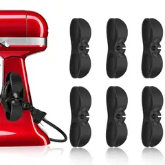 GENERICO - PACK X6 ORGANIZADOR DE CABLES ADHESIVO ARTEFACTOS NEGRO