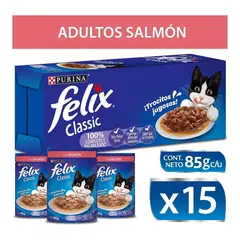 PURINA - Alimento Húmedo Para Gato Felix® Adultos Con Salmón Caja 15u