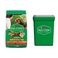 PURINA - Alimento Dog Chow Minis Y Pequeños 8kg + contenedor