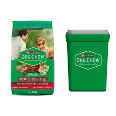 PURINA - Alimento Dog Chow Medianos Y Grandes 8kg + contenedor