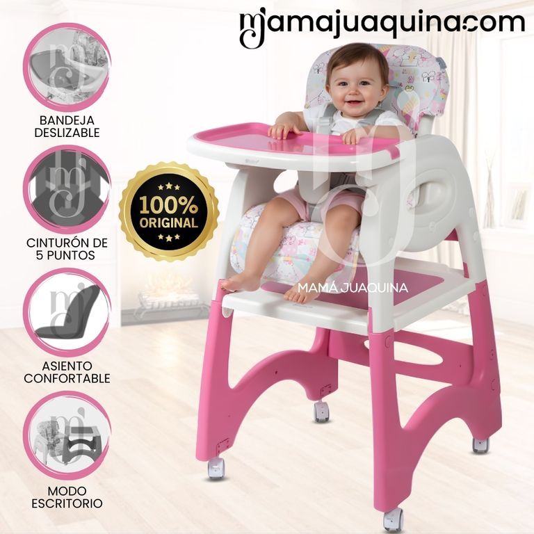 Silla de Comer 3 en 1 «CHAIRMAN» Pink