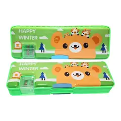 GENERICO - Cartuchera Kawai Oso Verde Imantada con Tajador