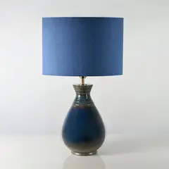 GENERICO - Lámpara de mesa Glasgow Pantalla Azul