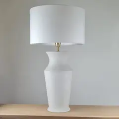 GENERICO - Lámpara de mesa Alabastro Blanco Ceramica