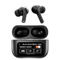 GENERICO - AUDÍFONOS BLUETOOTH A9 PRO CON PANTALLA CON ANCENC NEGRO