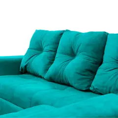 GENERICO - Sofá Seccional Minimalista Perú + Puff de Regalo - Turquesa