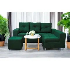 GENERICO - Sofá Seccional Minimalista Perú + Puff de Regalo - Verde