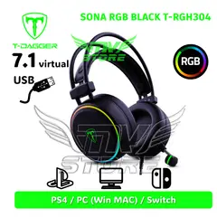 T-DAGGER - Audífonos Sona T-RGH304 RGB Color Negro