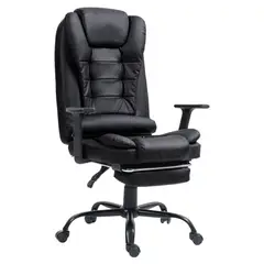 KOMSUM - Silla Ergonomica de Oficina Gerencial Base de Acero Roma Negro