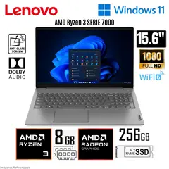 LENOVO - Laptop V15 G4 AMN Ryzen 3 7320U 8GB RAM DDR5 256GB SSD 15.6" FHD - 82YU00X4LM