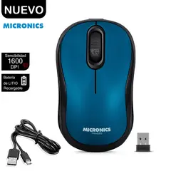 MICRONICS - Mouse Inalámbrico MIC M700-3M Azul