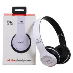 GENERICO - AUDIFONOS BLUETOOTH P47 COLOR BLANCO