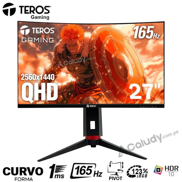 Monitor Curvo Gaming TE2765G 2K QHD VA 165 Hz 1 ms HDMI DP PIVOT