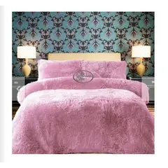 GENERICO - CUBRECAMA TRES PLAZAS KING DE PELUCHE PELO CORTO ROSADO BEBÉ