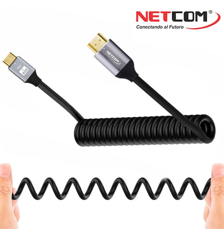 Cable Mini Hdmi a Hdmi 1.5 Metros espiralado 2.0 4K 60 Hz eARC