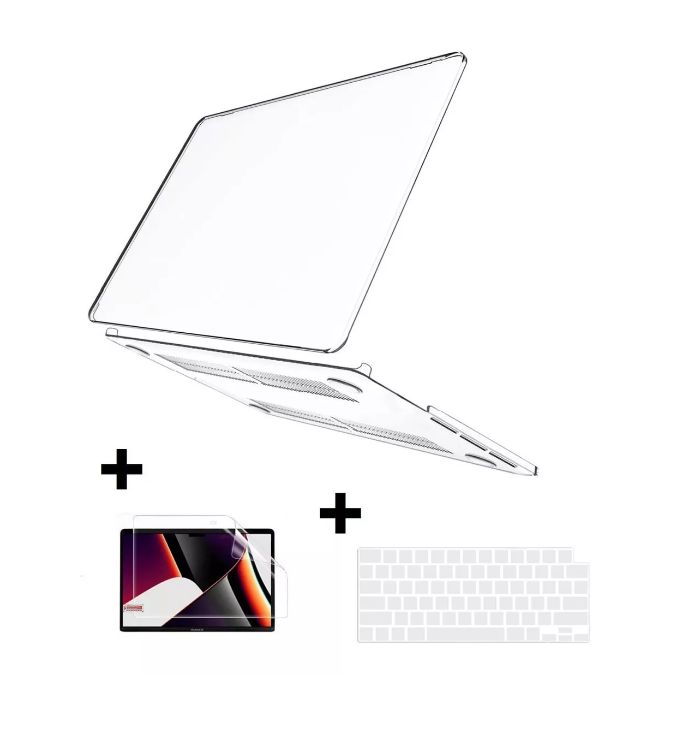 Case funda protector macbook pro 14 m1 m2 m3 m4 mica y cubre teclado