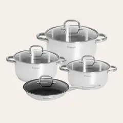 FINEZZA - Juego de Ollas 8 Piezas FZ-972AE-IN – Elegancia y Resistencia para tu Cocina