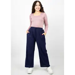 GENERICO - PANTALÓN PALAZO LINO DAMA