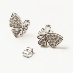 GENERICO - Arete Mariposa con Micro Circones en Plata