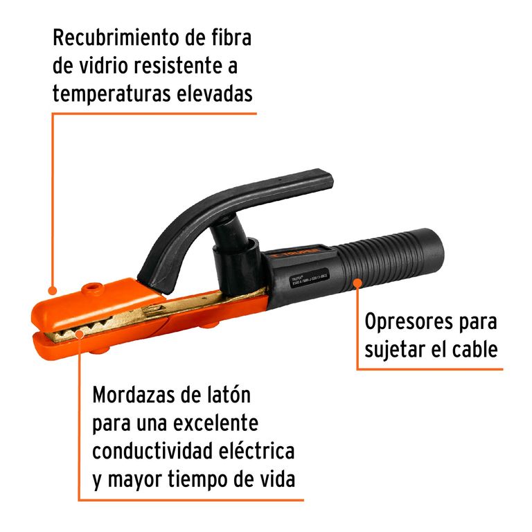 Pinza porta electrodo de 500 A,