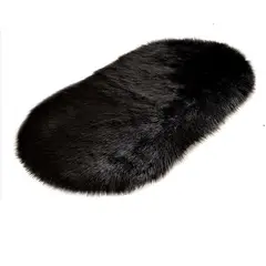 GENERICO - Alfombra ovalada felpa1,50 x 50 cm color negro