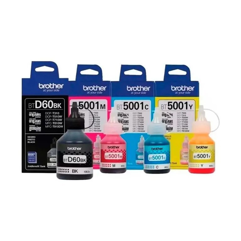 Pack de Tinta BTD-60BK Negro y BT-5001 Cyan Magenta Yellow Original