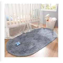 GENERICO - Alfombra ovalada felpa1,50 x 50 cm color plomo