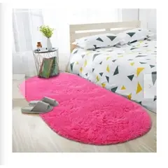 GENERICO - Alfombra ovalada felpa1,50 x 50 cm color fucsia