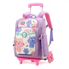 GENERICO - Makeway - Mochila con 6 ruedas escaladoras c/ cartuchera niñas