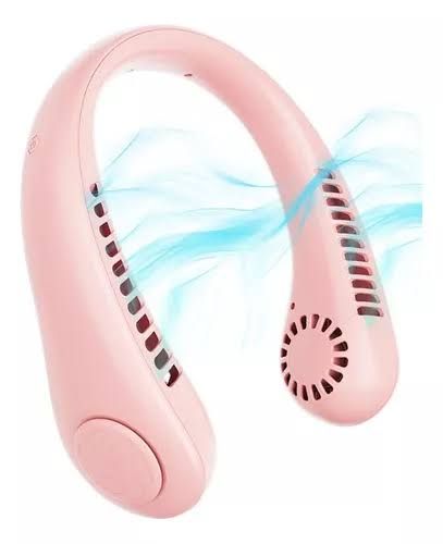 Mini Ventilador Cuello Portátil 3 niveles Recargable rosado