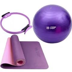XTREME SPORT - Set Mat de Yoga 4mm + Pelota de Yoga 65cm + Aro de Pilates
