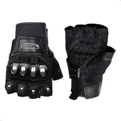 GENERICO - Guante Moto Sin Dedo Madmotor Protección Nudillos acero Mitones