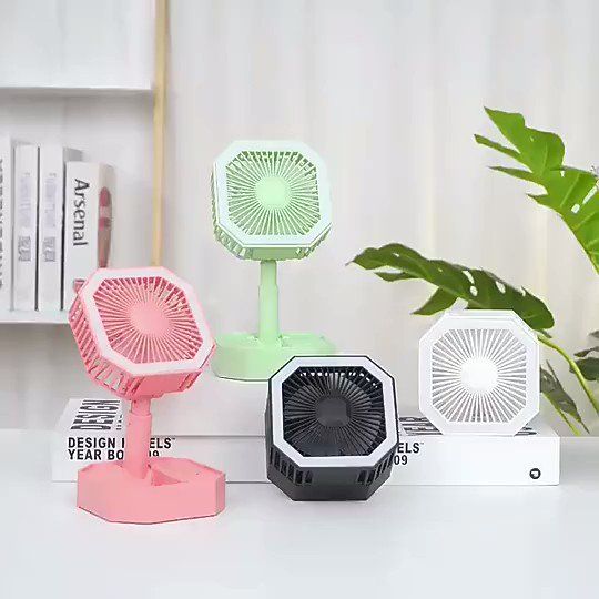 VENTILADOR MINI RECARGABLE FLEXIBLE CON LUZ LED  COLORES
