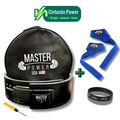 MASTERPOWER - CINTURON - MASTER POWER + STRAPS AZUL + PULSERA